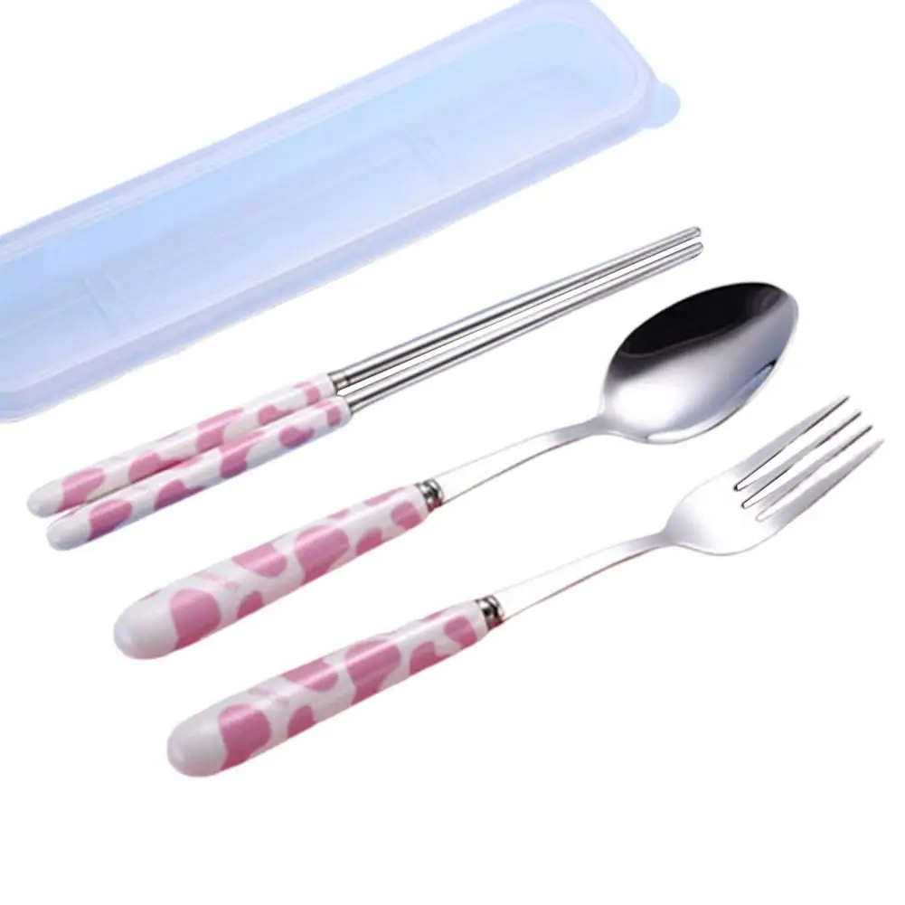 

Ultralight 1 Set Durable Spoon Fork Chopsticks Three-piece Set Universal Feeding Sets Exquisite Shape for Feeding