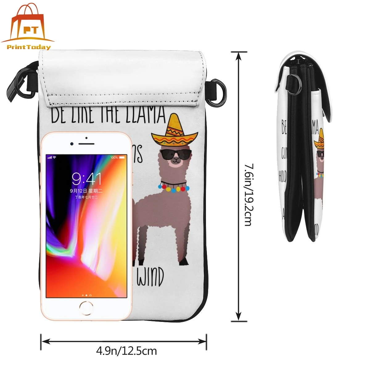 Сумка на плечо женская из ламы кожаный саквояж кросс-боди в стиле аниме уличная