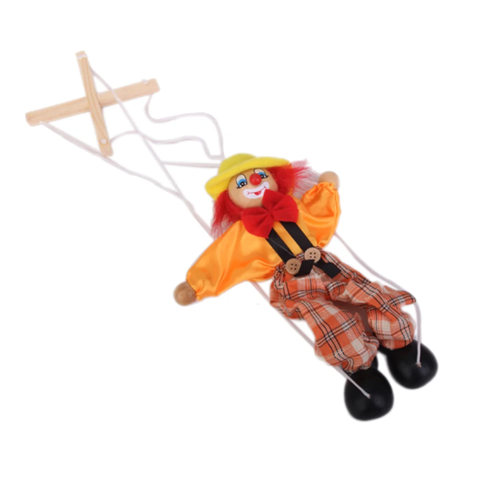 Wooden Durable Functional Clown Marionette Kids Children Puppet Toy | Игрушки и хобби