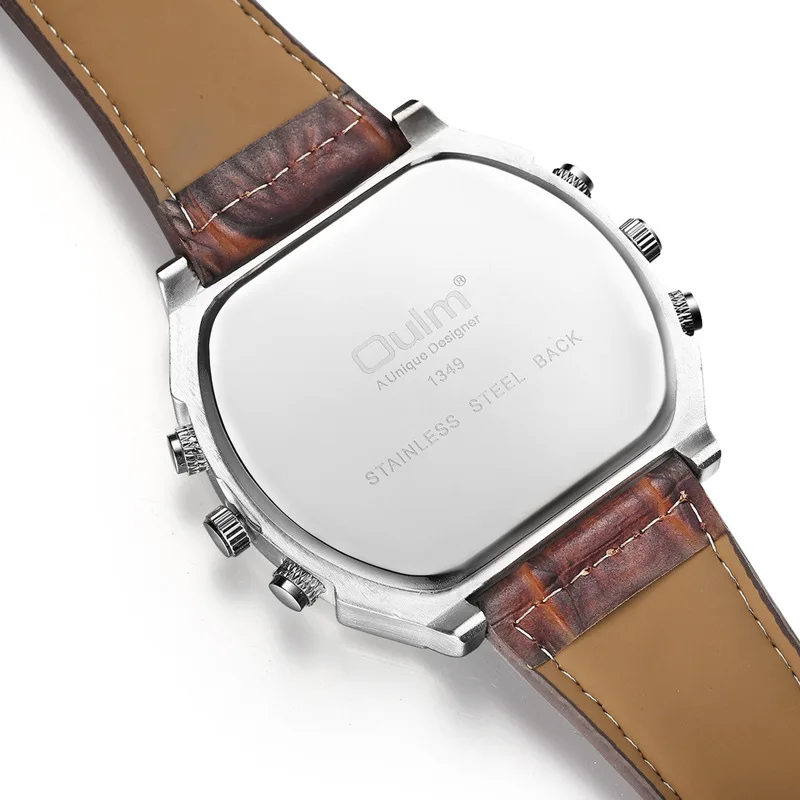 

Luxury military outdoor quartz watch dual time zone men's quartz watch belt personality big Dial Leisure sport Men's Watch