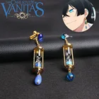 Чехол изучение Vanitas серьги аниме Vanitas песочные часы Кристалл Косплей серьги клипсы для женщин мужчин ювелирные изделия подарок