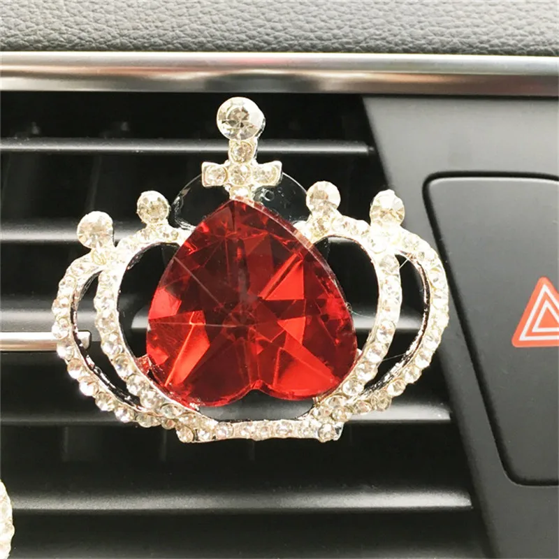 Персиковый хрусталь корона автомобильный парфюм на выходе с зажимом для внутренней укладки освежитель воздуха кондиционер, розетка, духи автомобильный аромат