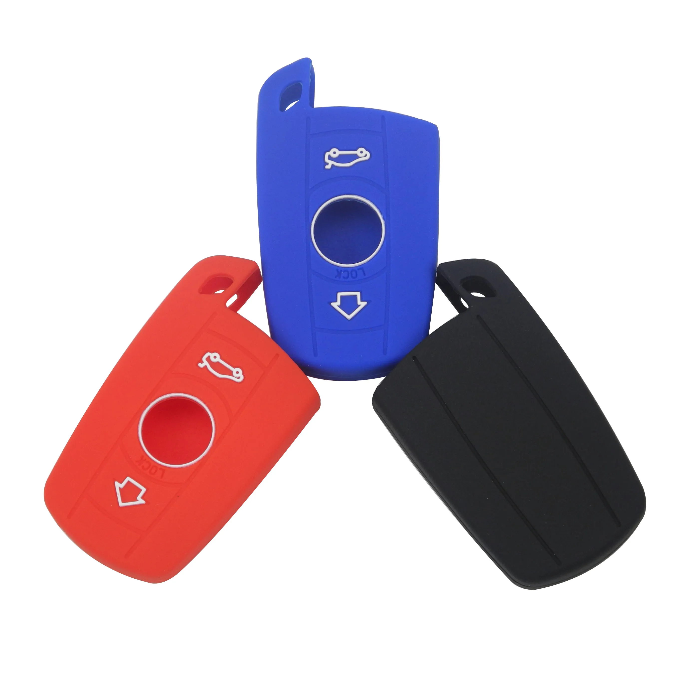 

jingyuqin 3 Buttons Silicone Car Remote Key Fob Shell Cover Case For BMW 1 3 5 6 7 Series X3 X5 E36 E39 E90 E91 E92 E60