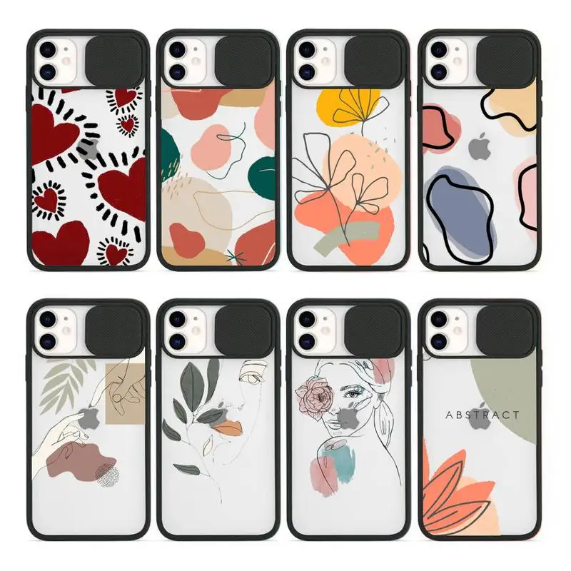

Line woman art pattern aesthetics Phone Case Transparent for iPhone 7 8 11 12 se 2020 mini pro X XS XR MAX Plus