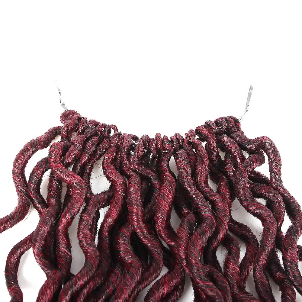 Pageup 24 18 дюймов богиня искусственные локоны в стиле Crochet косы волосы эффектом деграде(переход от темного к синтетические вьющиеся дреды, накладные волосы на заколке для Для женщин