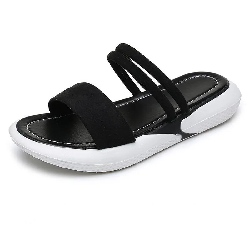 Женские летние шлепанцы модные повседневные сандалии на плоской подошве в