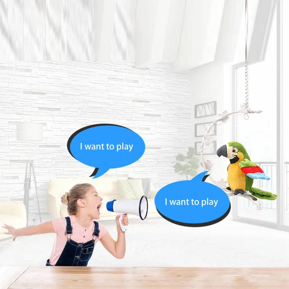 Мягкий попугай запись говорящее крыло Развивающие игрушки для малышей