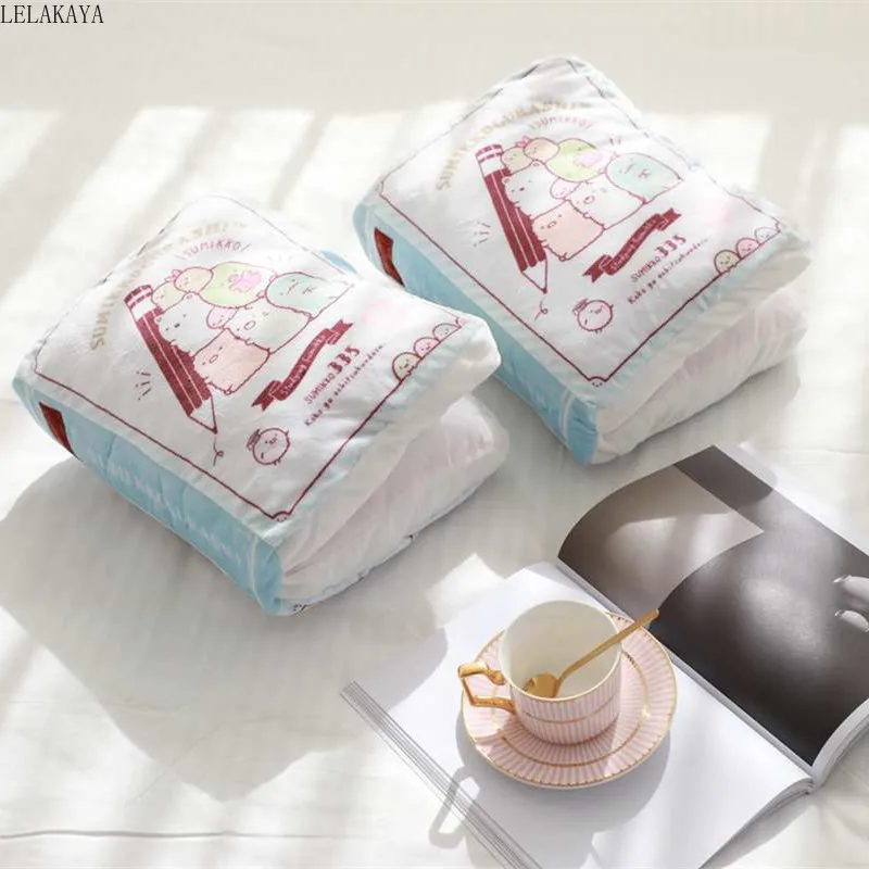 Мультфильм Аниме Sumikkogurashi животные напечатанные креативные плюшевые подушки мягкие в форме книги Складная задняя подушка подарок кукла 48 см