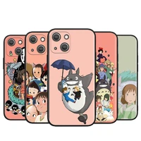anime totoro spirited away for apple iphone 13 12 11 pro max mini xs max x xr 6 7 8 plus 5s se2020 soft black phone case