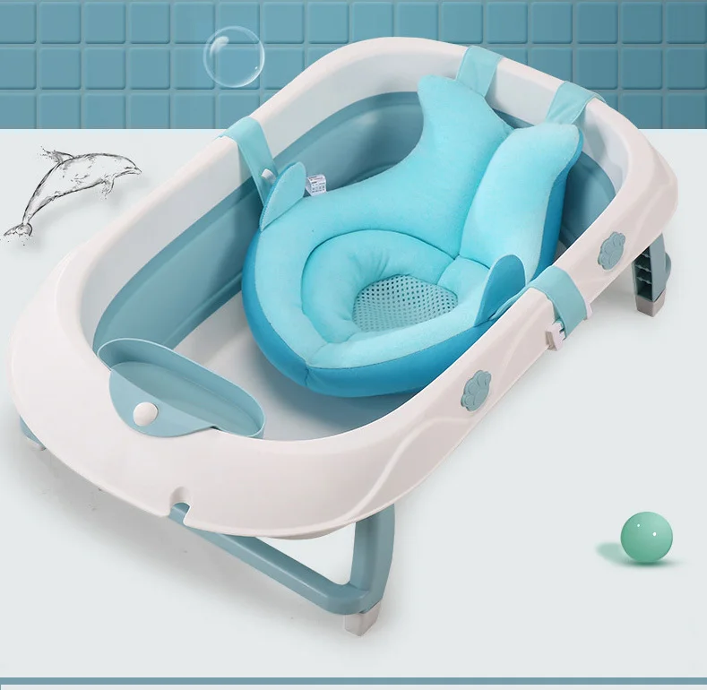Мультфильм Draagbare Baby Douche Bad Pad Противоскользящий плохой коврик Pasgeboren Veiligheid Bad Ondersteuning Kussen Opvouwbaar мягкий Kussen