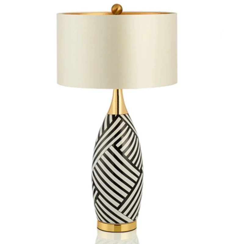 

LukLoy LED Modern Minimalist Ceramic Table Lamp For Bedroom Living room Bedside Table Light American Creative decorative Lamp