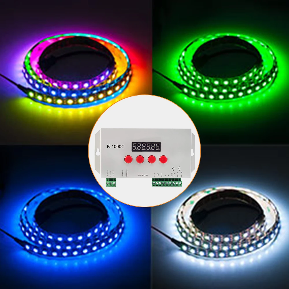 

LED Controller Programmable 2048 Pixels WS2812B APA102C SK6812 LED Strip Light Controller K-1000C With SD Card For Room White