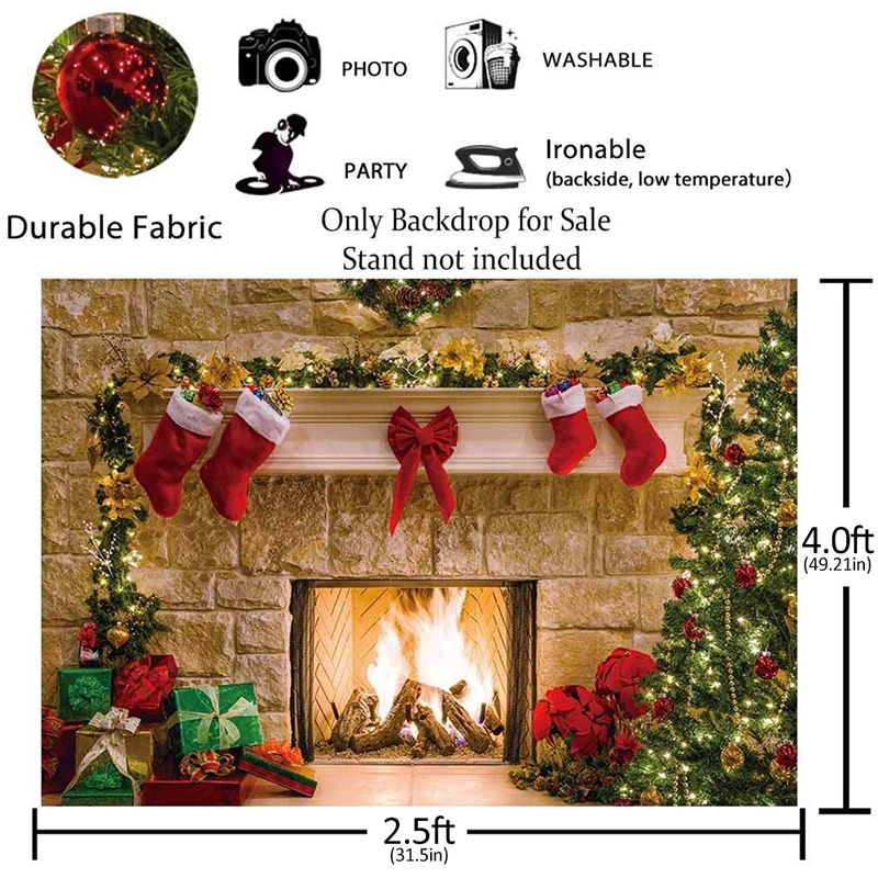 125x80cm Portable Christmas Style Collapsible Photography Background Curtain Party Backdrops for Shooting Games Activities | Дом и сад