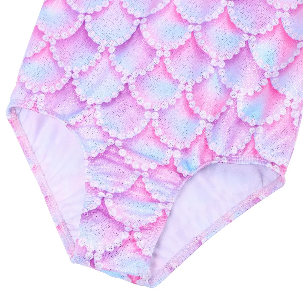 Балетное трико BAOHULU для девочек без рукавов весы розовое гимнастическое детский