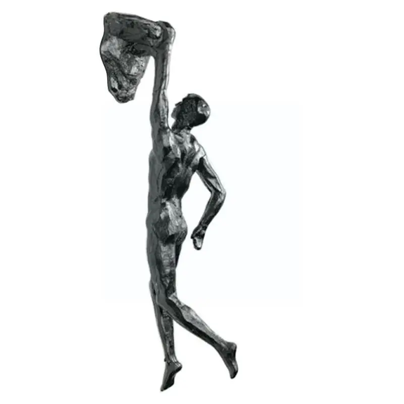 Creative Climbing Man Resin Iron Wire Three-dimensional Wall Hanging Decoration Sculpture Figures Ornaments Home Decor Statue | Дом и сад