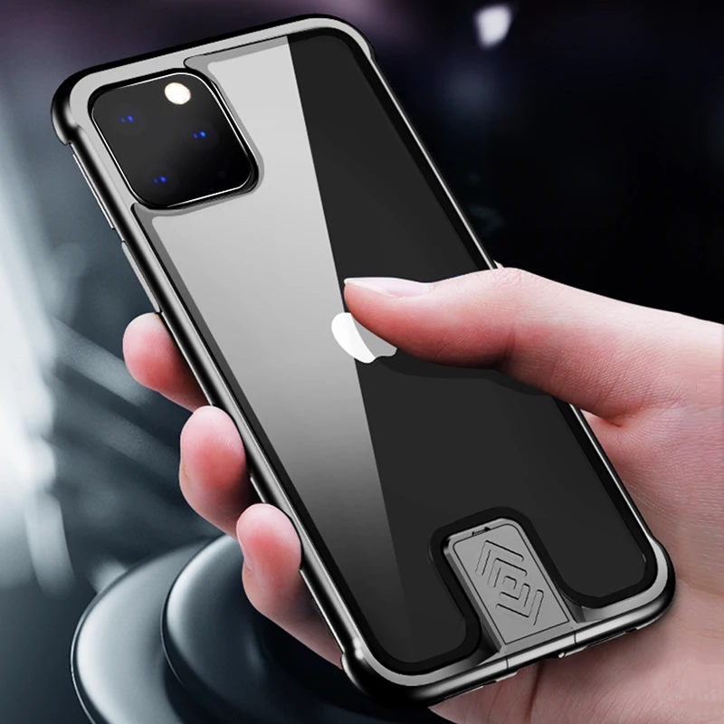 Бронированный металлический чехол-бампер для iPhone 11 Pro Max чехол Pull-Plus закаленное стекло высокопротивоударный чехол для iPhone 11 Pro Coque чехол