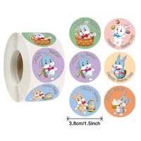 500pcs roll cute rabbit stickers cartoon rabbit pattern stickers gift envelope sealing stickers waterproof decorative stickers
