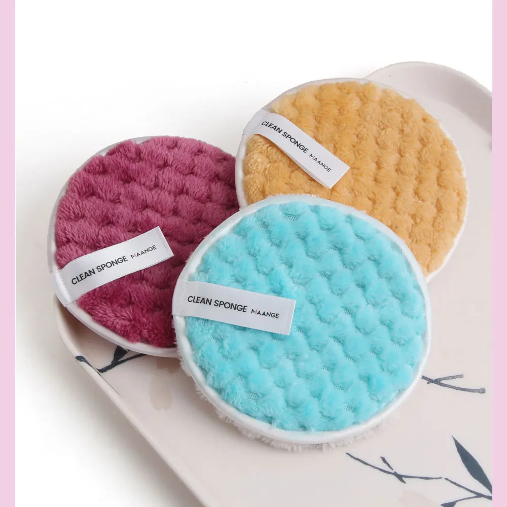 Double-sided Cleaner Face Washing Cleansing Sponge Makeup Removal Pad Cosmetic Remover Puff
