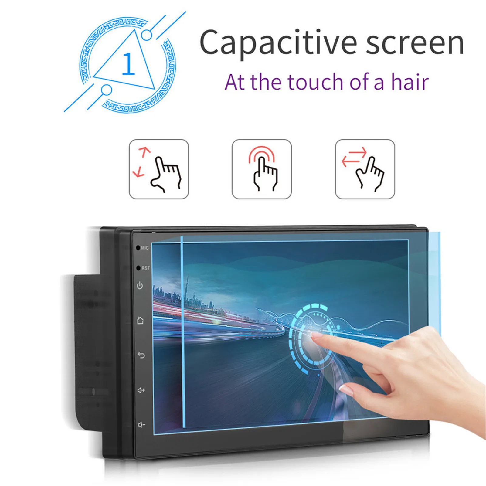 Для Android 10 1 2 Дин Радио Bluetooth MP5 видеоплеер 16G 7 дюймов Сенсорная Кнопка HD GPS