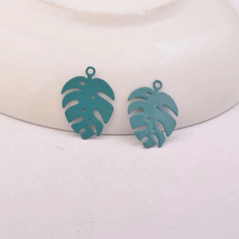 Латунные подвески в виде листьев монстеры с растениями AC10715 15 мм * 20 основа для