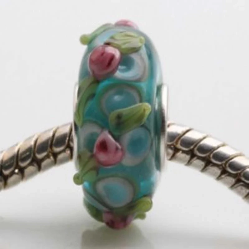 Высококачественные бусинки из муранского стекла с серебряным покрытием