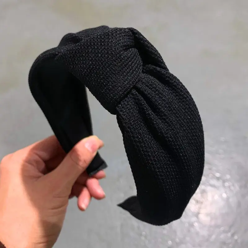 

Cross Knot Headband Women Vintage Knitted Wide Head Hoop Female Casual Solid Color Hairbands Twisted Turban Hair Accessories