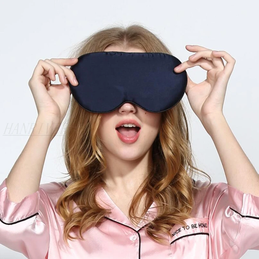 1 шт. в 100% шелковая маска для глаз цветная двухсторонняя из чистого шелка тутового