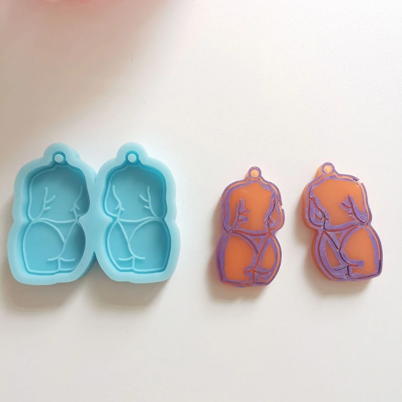 

Fat Girl Earrings Epoxy Resin Mold Ear Pendant Silicone Mould DIY Crafts Jewelry Necklace Casting Tools
