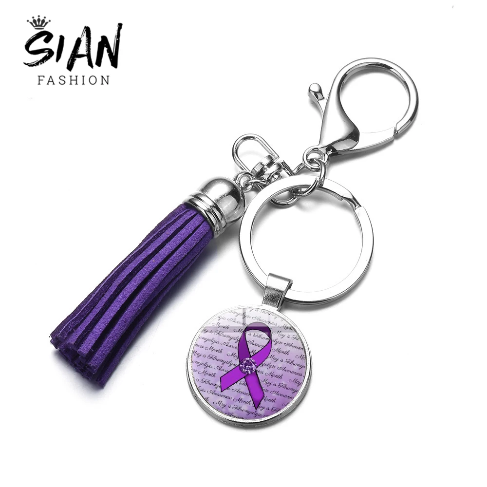 Азиатских Шарм фиолетовой ленточкой кисточкой брелок большей заботе