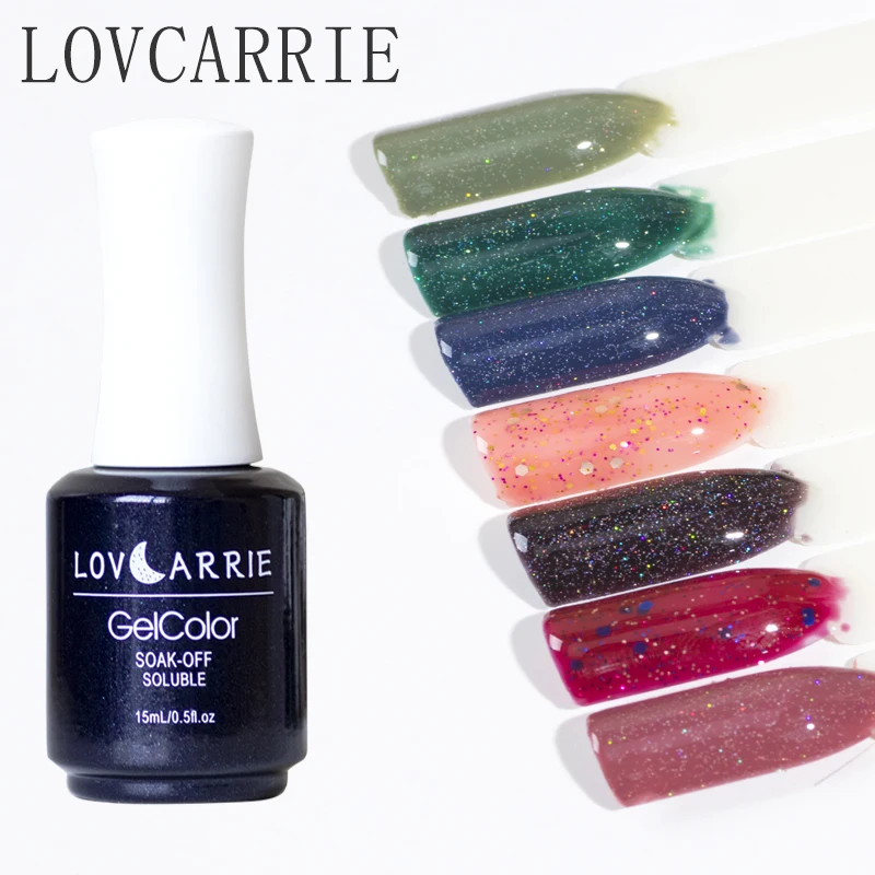 Блестящий фотолак LOVCARRIE 15 мл Звездные блестки алмазная эмаль светодиодный гель