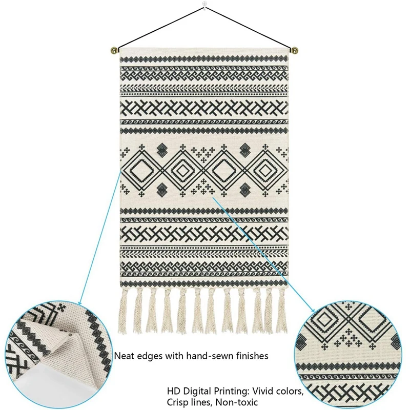 

2 Pcs Mandala Tapestry,Geometric Art Wall Hangings with Tassels,Psychedelic Bohemian Wall Tapestry for Bedroom