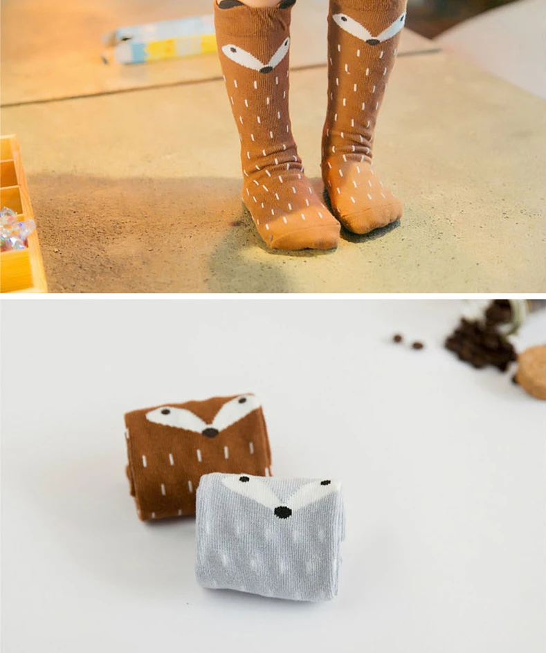 Детские гольфы с рисунком лисы|Колготки и чулки| |