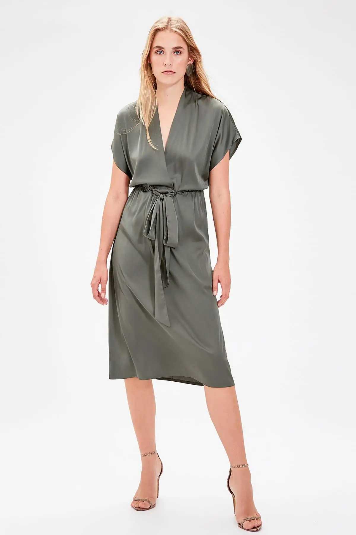 Trendyol Haki платье с поясом TWOAW20EL0166|Женские платья| |