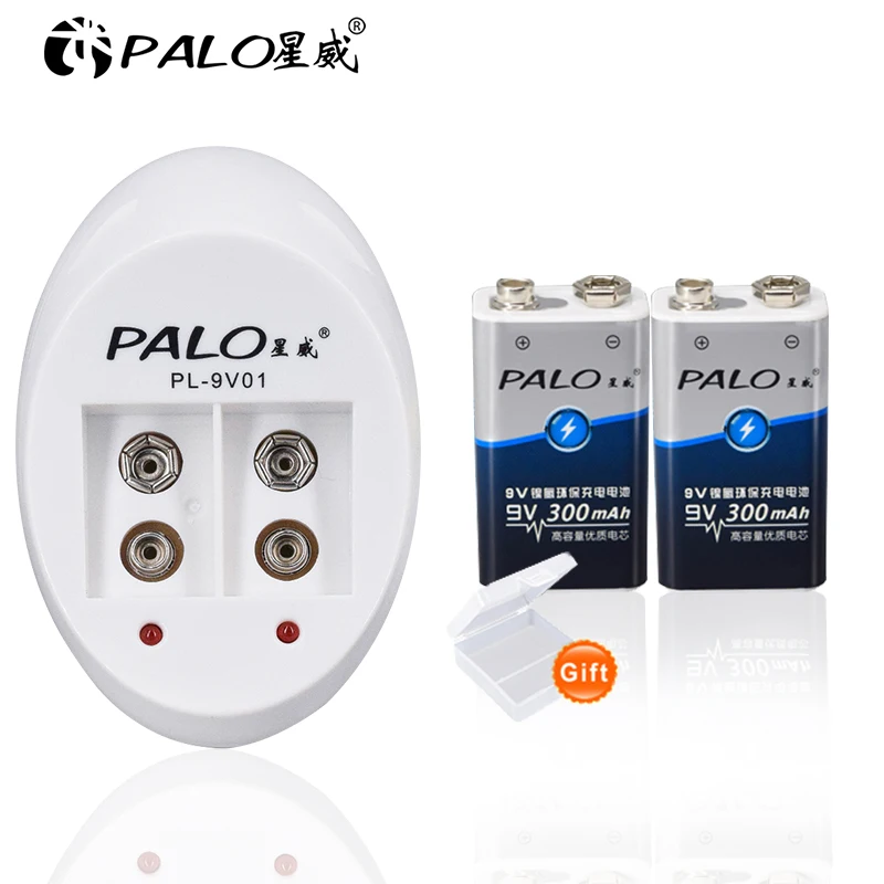 Аккумуляторная батарея PALO 9 В 6F2 2 300 мАч nimh NIMH С умным зарядным устройством для