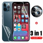 Гидрогелевая пленка 3 в 1 для Apple iphone 13 mini 12 Pro Max, защита экрана, объектив камеры для i12 12 mini, защитная пленка, не стекло