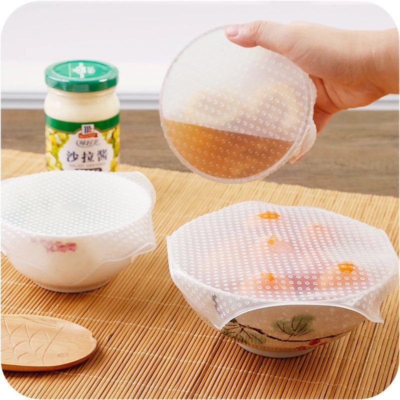 5Pcs Fresh-Keeping Film Kitchen Tools Silica Gel Cover Flexible Multifunctional Vegetable Bowl | Дом и сад