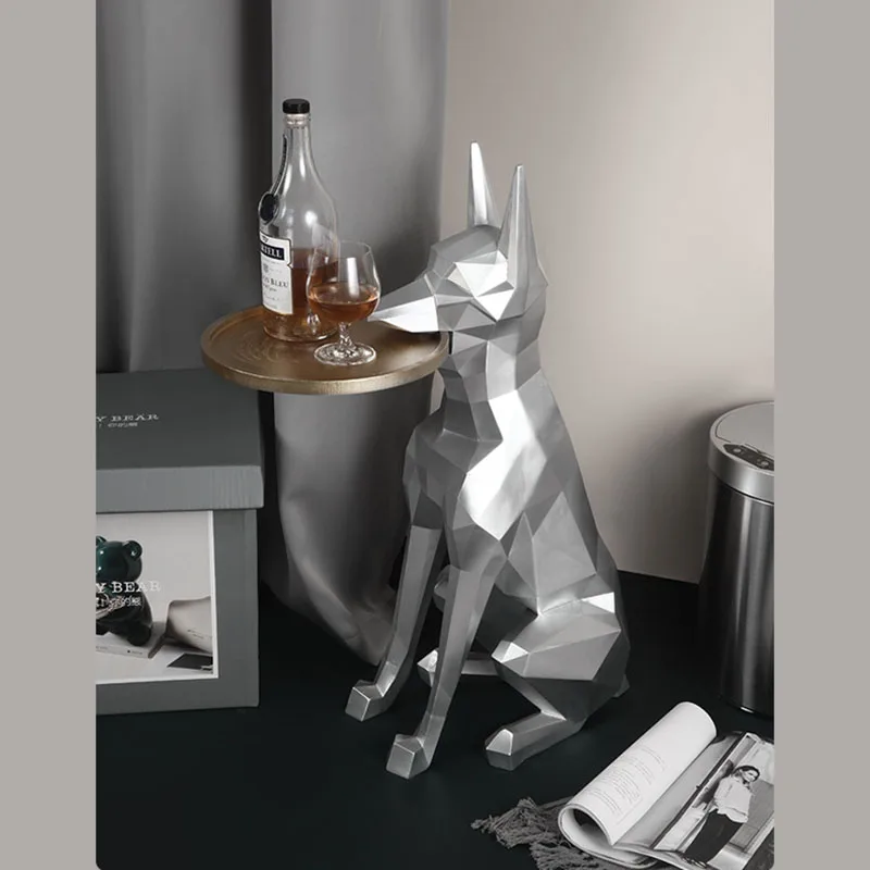Скандинавский домашний декор большая скульптура Геометрическая статуя собаки и