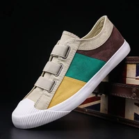 mens shoes 2021 new mens breathable canvas shoes casual color matching board shoes cover foot cloth shoes