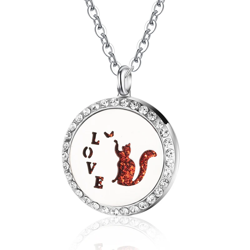 Арома диффузор ожерелье высокое качество Кристальный медальон из нержавеющей