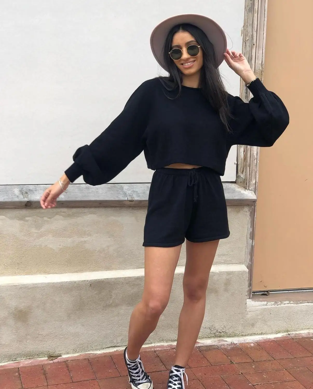 

Shyloli Casual Solid Color O-neck 2 Piece Set Women Full Sleeve Pullover Woman Set Home Loose Sports Fashion Leisure Suit Summer