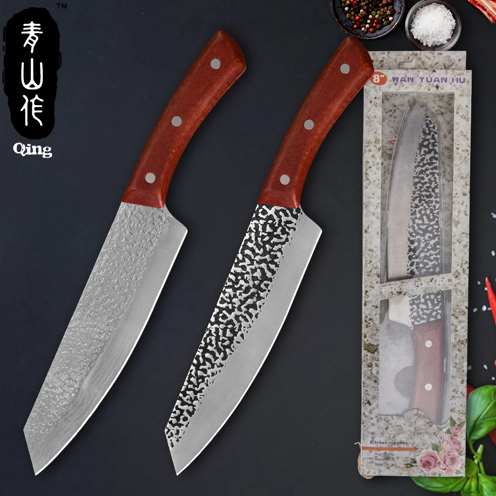 8 дюймов кованый нож для мясника Qing из высокоуглеродистой стали обвалочный