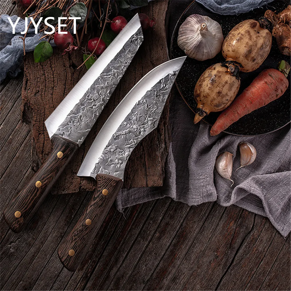 Нож для ковалки мяса мясницкий нож из японской высокоуглеродистой стали кованый