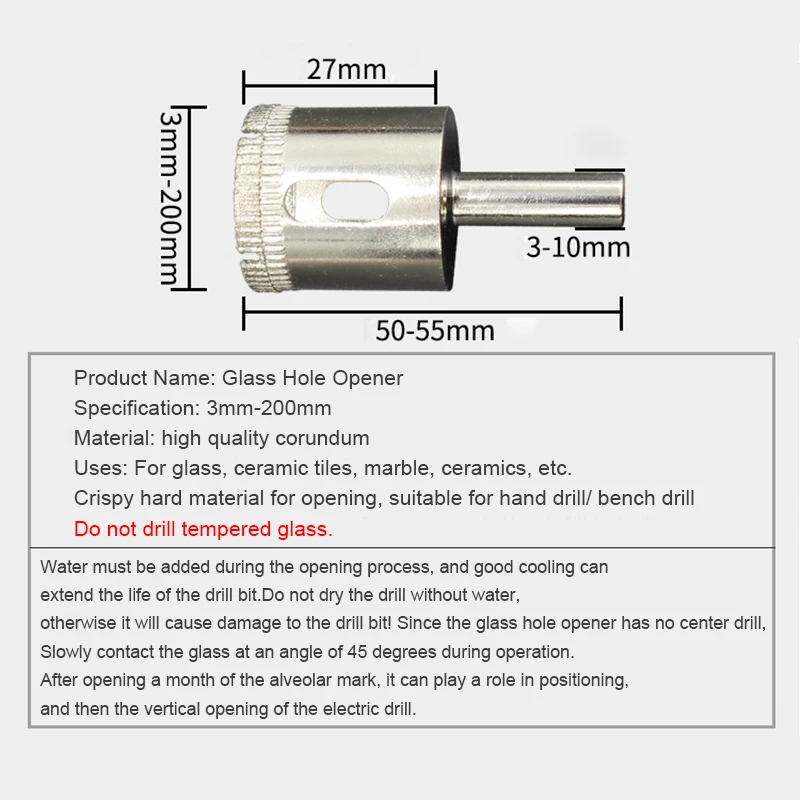 Стекло перовое сверло отверстие золото Сталь песок плитка керамика гранит reamer 6