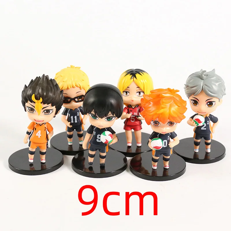 

Haikyuu!! Shoyo Hinata Kageyama Tobio Yu Nishinoya Kei Tsukishima Kenma Kozume Sugawara Koushi Q Version Figures Toys 6pcs/set