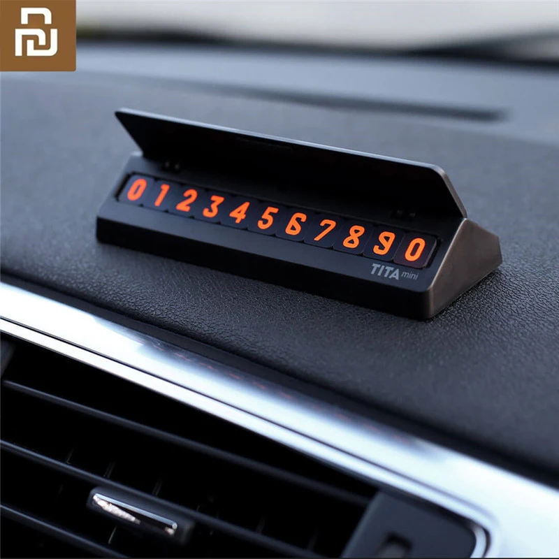 

Youpin Bcase TITA Flip Type Car Temperary Parking Phone Number Card Plate Mini Car Decoration For youpin smart home