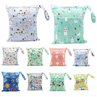 cloth diaper wet dry bag with two zippered baby diaper bag nappy bag waterproof reusable washable wickeltasche organizer 3036cm