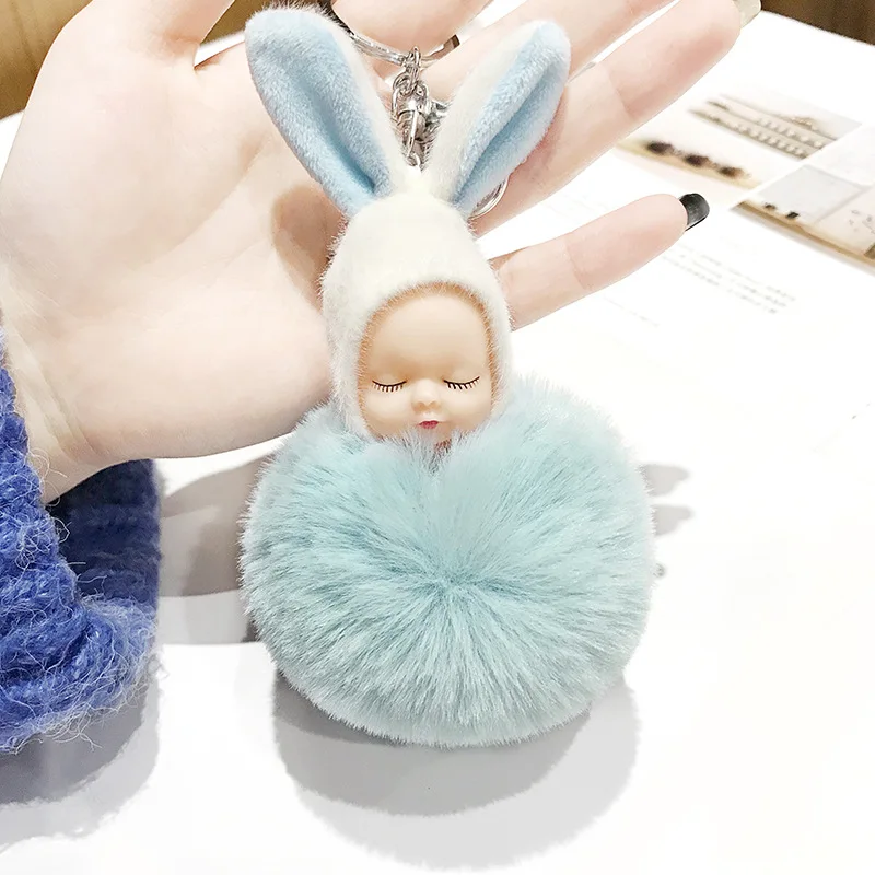 

Cartoon Creative new rabbit ears dream doll key chain plush pendant fashion bag pendant car small pendant students