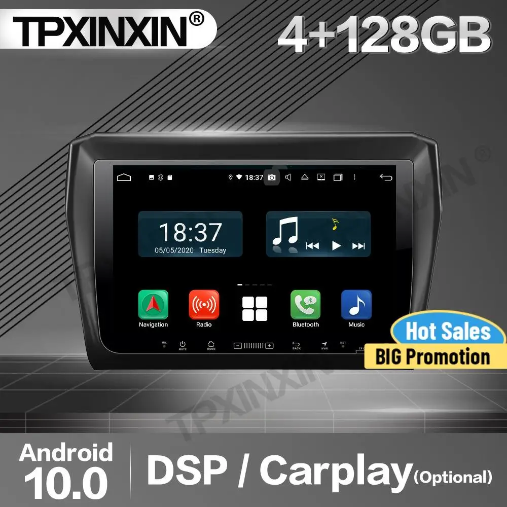

4+128G Carplay Car Radio 2 Din Stereo Receiver Android For Suzuki Swift 2017 2018 2019 DSP GPS Navigation Player Audio Head Unit