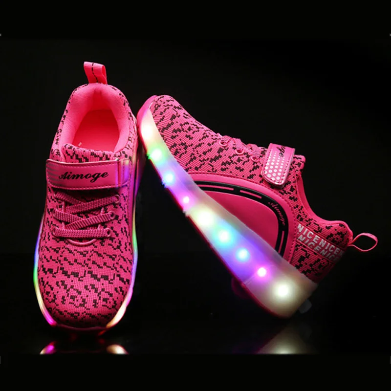 Heelys/светодиодные кроссовки с двумя колесами для мальчиков и девочек