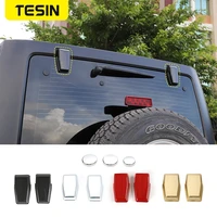 tesin car exterior liftgate rear door window glass hinge cover decoration stickers for jeep wrangler jk 2007 2017 car styling